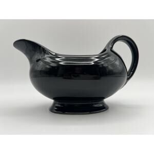 Homer Laughlin Fiesta BLACK Ceramic Open Sauce / Gravy Boat Retired